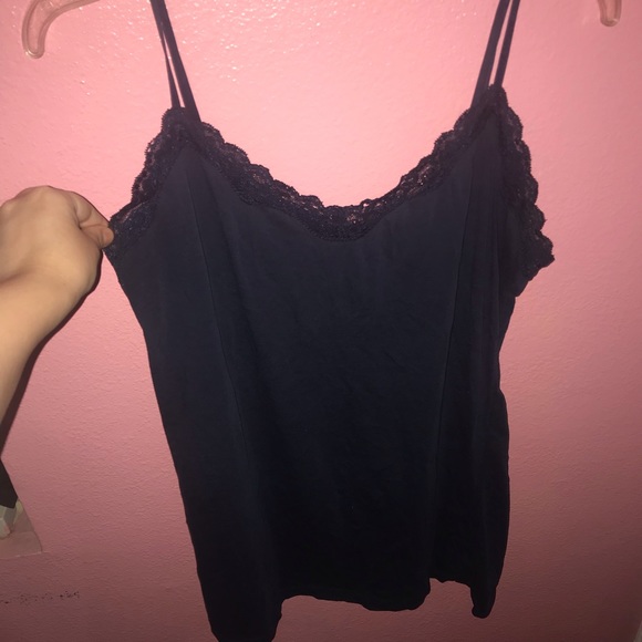 Navy blue lace tank top - Picture 1 of 2